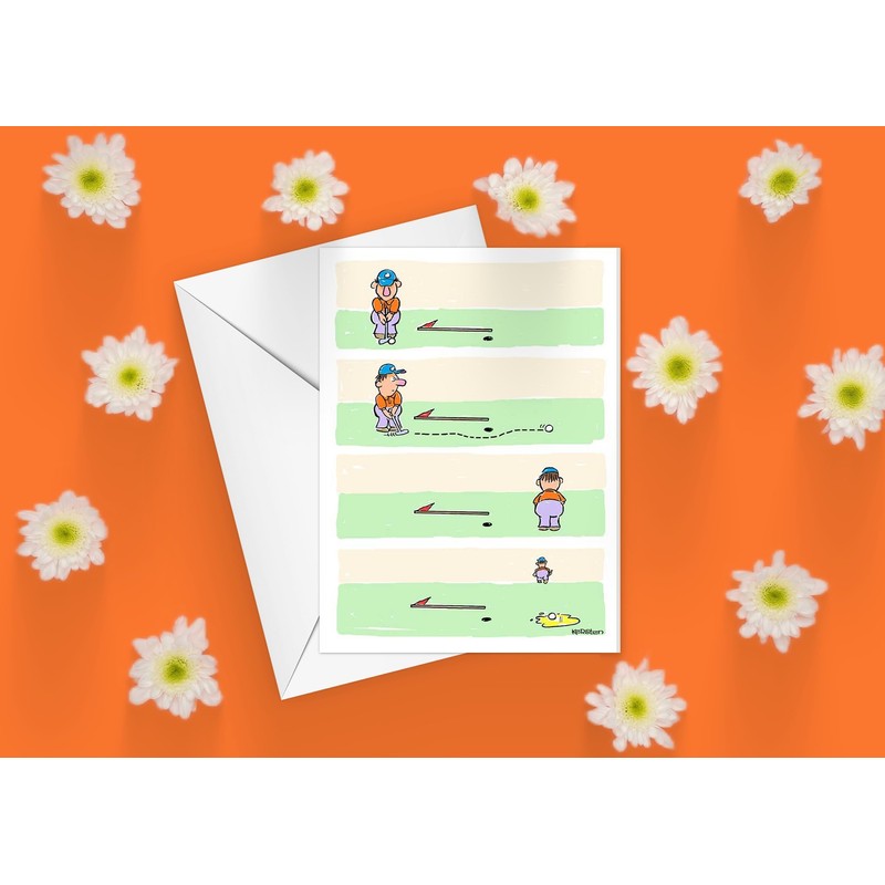 Funny Golf Note Card Pack - Bad Shot, pees on