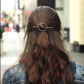 Clataly Circular Hair Stick Pin Vintage Circle Hair Clip Wedding Hair Accessories for Women Girls (Silver)