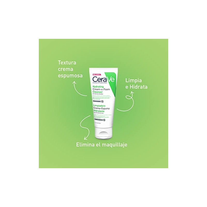 CeraVe Limpiadora Crema-Espuma Hidratante Facial Diaria para Piel Normal a