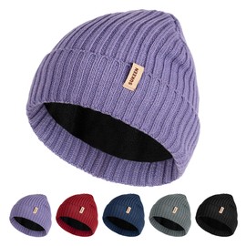 Sukeen Beanie Hat Men Women Thermal Winter Hats for Men Unisex Waterproof Hat Stretchy Skull Cap Polar Fleece Lining for Winter Outdoor Activities Running Shopping Skiing Climbing Traveling Cycling