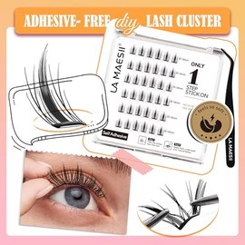 La Maesii Pestañas Postizas Autoadhesivas, Pestañas Postizas Sin Pegamento, Pestañas Postizas Prepegadas, Pestañas Postizas De 10-14 Mm, Kit Individual De Pestañas Postizas Con Rizo En C, Ultrafinas,
