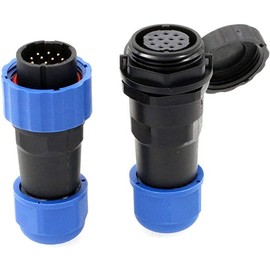 ZBLZGP SD20 Waterproof Plug IP68 LED Power Cable Male Female Wire Electric Panel Mount Solder Connector (Direct Plug, 12 Pin)
