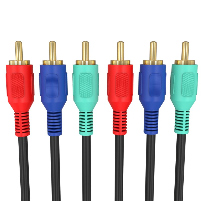 Cmple Video/Audio 3 RCA Bundled Cables for Component Video, 6