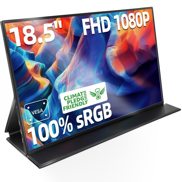Ingnok 18.5 Inch Portable Monitor, 100% sRGB FHD Laptop Screen