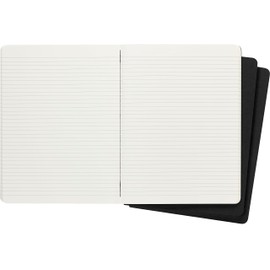 Moleskine Cahier Journal, Soft Cover, XL (7.5" x 9.5") Ruled/Lined, Black, 120 Pages (Set of 3)