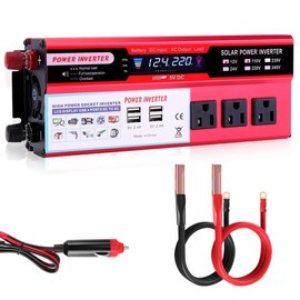 2000 watt Solar Power Inverter, Solar Power Inverter 12V DC to 110V-120V AC Converter with 3 AC Outlets 2 USB Charging Port, LCD Display for Off-Grid Solar Power System, RV, Truck, Home