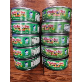 CHICKEN OF THE SEA 10 PACK CANS CHICKEN OF THE SEA CHUNK LIGHT TUNA IN OIL NET WT 5 OZ EA. 12/2024