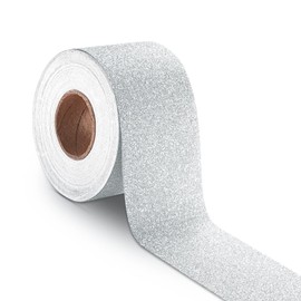 Wallink Glitter Wallpaper Border Peel and Stick Silver Glitter Wallpaper Border 3"×236" Glitter Shiny Bathroom Mirror Frame Border Silver Glitter Border Trim Self Adhesive Sparkle Wallpaper Border