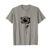 Vintage Black Flower Rose Design White T-Shirt