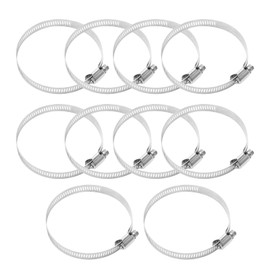 EATAKWARD 10 Pcs Large Hose Clamps, Adjustable Diameter 2 15/16 Inch-3-1/2 Inch (75-90 MM) Duct Clamp for Water Fuel Air Plumbing, Dryer Vent Hose