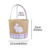 Easter Bunny Basket with Plaid Trim, Burlap Fabric, Easter Basket,