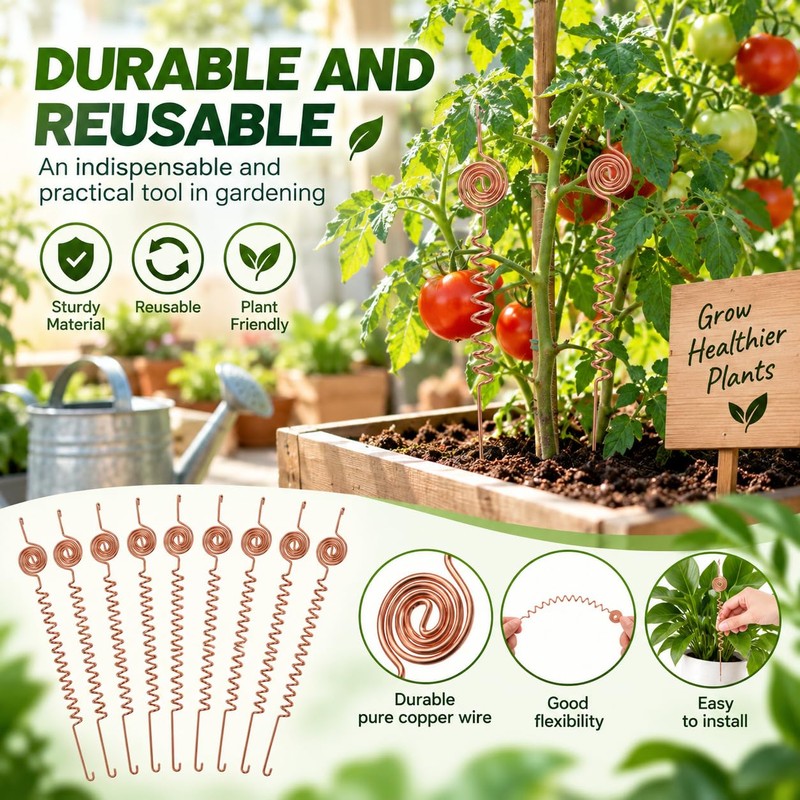 4 Pack Copper Garden Stakes Electroculture Gardening Antenna Kit