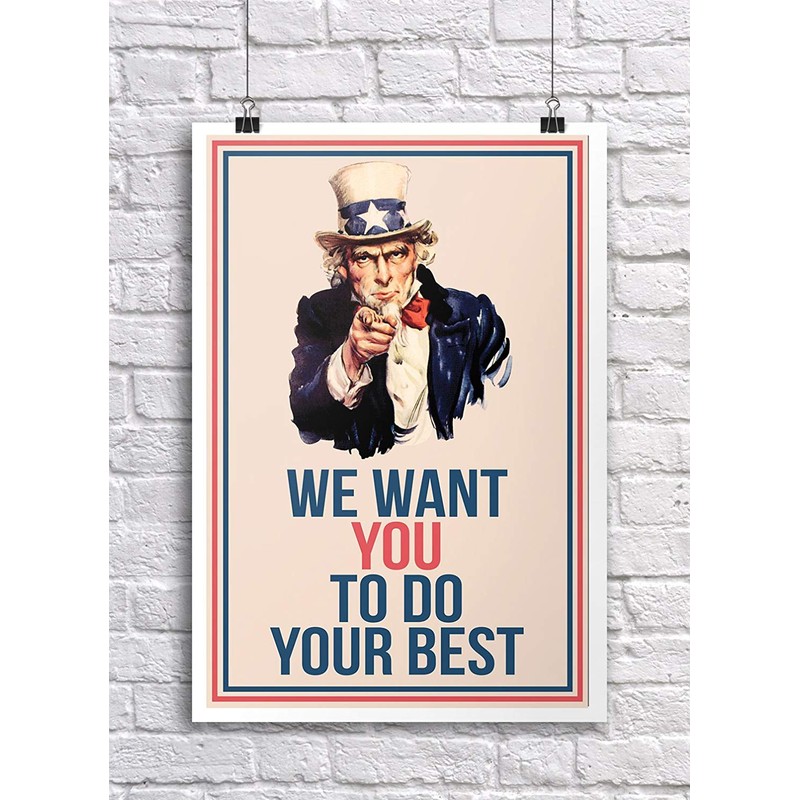 JSC JSC376 Uncle Sam We Want You Classroom Poster |
