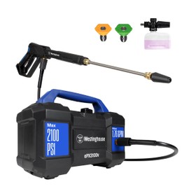 Westinghouse ePX3100v Electric Pressure Washer, 2100 Max PSI 1.76 Max GPM, Built-in Carry Handle, Detachable Foam Cannon, Pro-Style Steel Wand, 3-Nozzle Set, for Cars/Fences/Driveways/Home/Patios