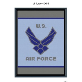 Unbranded US Air force blanket pattern, Baby blanket,  40x55", written and graph pattern