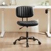 Sweetcrispy Small Office Desk Chair with Wheels Armless Comfy Computer