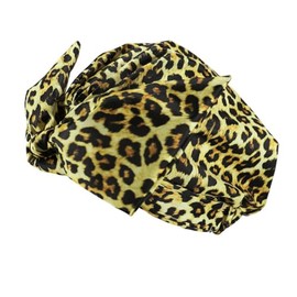 Non-Slip Shower Cap for Women Waterproof - Reusable Shower Cap, Hair Cap for Shower, Waterproof Hair Shower Caps for Long Hair-Yellow Leopard