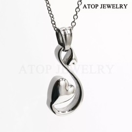 ATOP Heart Swan Urn Necklace For Ashes Cremation Pendant Memorial Keepsake Jewelry