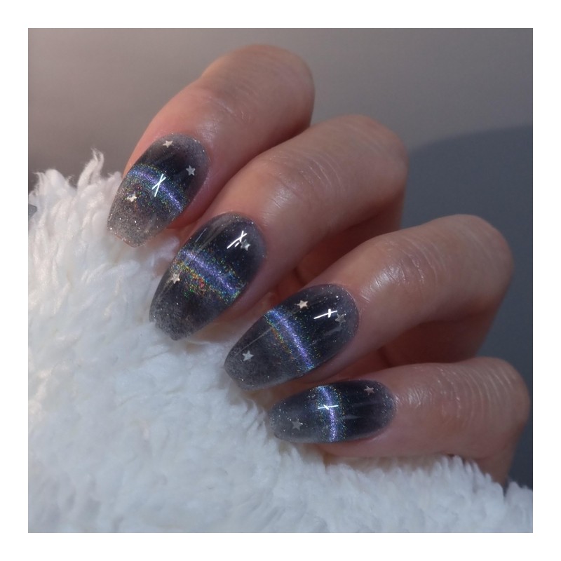 Telepop Rainbow Magnet Handmade Nail Tips - Medium Oval /