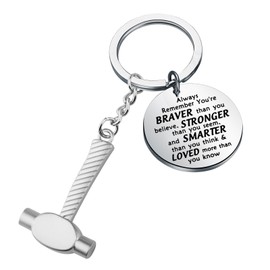 BNQL Hammer Keychain Hammer Gifts for Men Dad Grandfather Birthday Gifts Mechanic Gifts Hammer Keyring Machinist Keychain, Hammer Keychain, Large