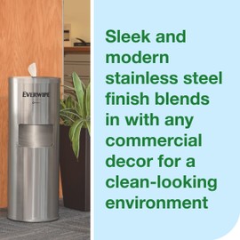 Everwipe by Tork Stainless Steel Wet Wipe Stand, with Built-In Trash Bin, 192853 (SSWIPE-DISP)