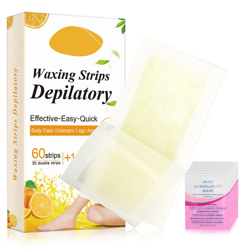 60pcs Wax Strip Gentle Fast Hair Removal Painless Remover Strips