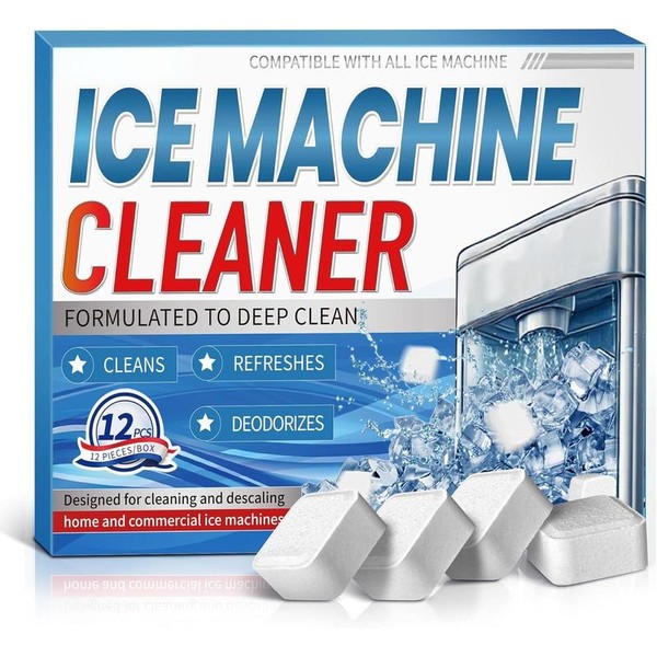 Ice Machine Cleaner Maker Descaler - 12 Unscented Clean Tablets