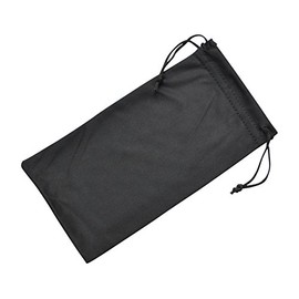 Soft Microfiber Eyeglass Case, Cleaning And Storage Pouch With Drawstring, Small, Black