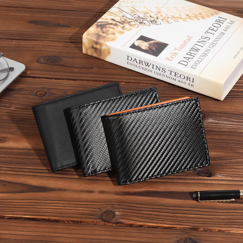 GAEKEAO Men's Leather Wallet, Type-02 black