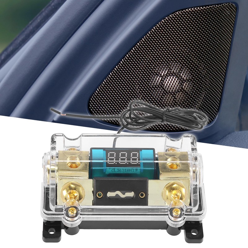 X AUTOHAUX Car Audio LED Display Inline ANL Fuse Holder