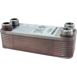 Duda Energy HX1220:M34 B3-12A 20 Plate Stainless Steel Heat Exchanger with 3/4" Male NPT Ports Copper Brazed, 2" Height, 2.9" Width, 7.5" Length