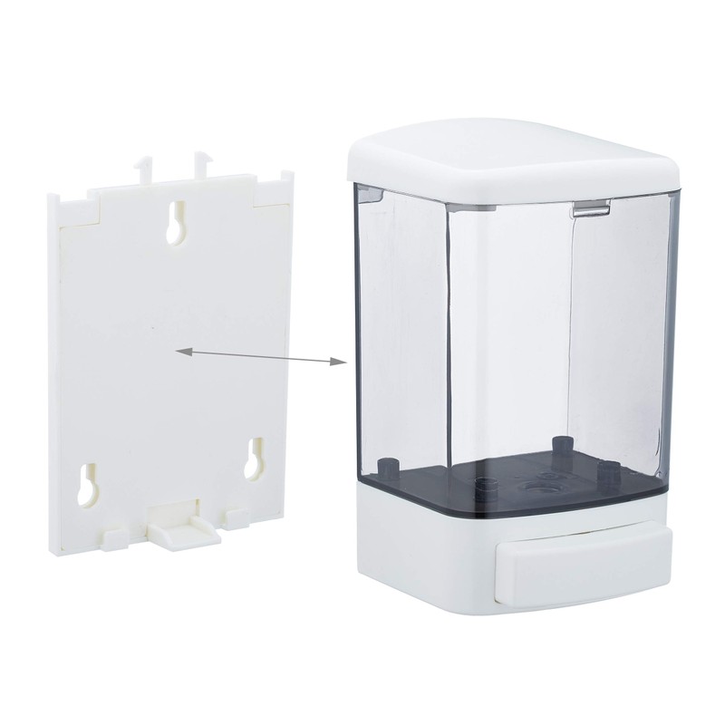 Relaxdays Wall Soap Dispenser, 1000 ml, Refillable, Bathroom & Kitchen