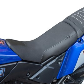 Motorcycle Leather Rider Saddle Solo Front Driver Seat Cushion Pillion Pad Compatible with Tenere 700 2019 2020 2021 2022 2023 2024, Black