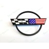 AUTO 1PC Black Rear Gas Lid Blue Cross US Flags