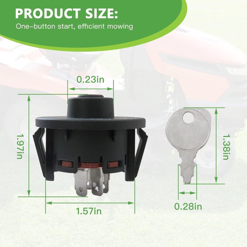 HaeKap 117-2221 137-4100 Ignition Switch with Keys 3 Postion 5