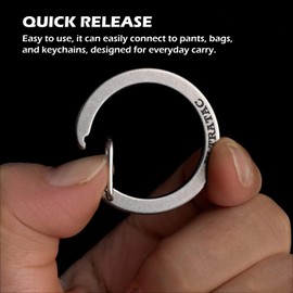 UltraTac 3-Pack Round Carabiner Keychain Clip, Stainless Steel Quick Release Circle Keychain Carabiner Hooks for Keys and EDC Items
