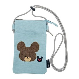 Nakajima Corporation 210241-25 Bear's School Zipper Sacoche, Blue, H7.9 x W 4.7 x D 0.4 inches (20 x 12 x 1 cm)