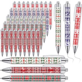 Tenceur 100 Pcs Christmas Pens Christmas Novelty Pens Bulk Xmas Ballpoint Pen Rollerball Pen Xmas Gift for School Office Home Supplies(Classic Colors,Ugly Sweater)