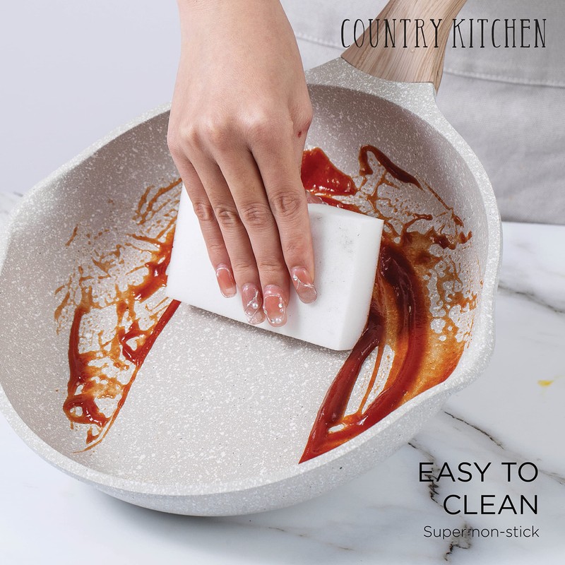 Country Kitchen Non-Stick Cast Aluminum Cookware Set - Durable Kitchen