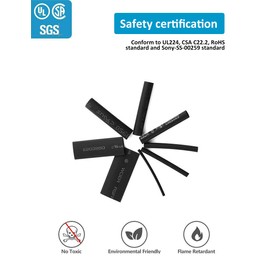 innhom 650pcs Heat Shrink Tubing Black Heat Shrink Tube Wire Shrink Wrap Shrinkage Ratio 2:1 Electrical Cable Wire Kit Set Long Lasting Insulation Protection