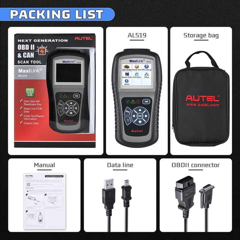 Autel MaxiLink ML519 Universal OBD2 Scanner [Same as AutoLink AL519],