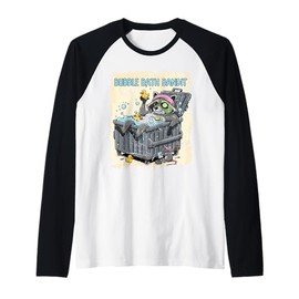 Bubble Bath Bandit Raccoon Funny Relaxing Animal Graphic Raglan Baseball Tee