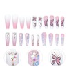 minkissy 24pcs Gradient Butterfly Press Nails Heart Design Easy Fake