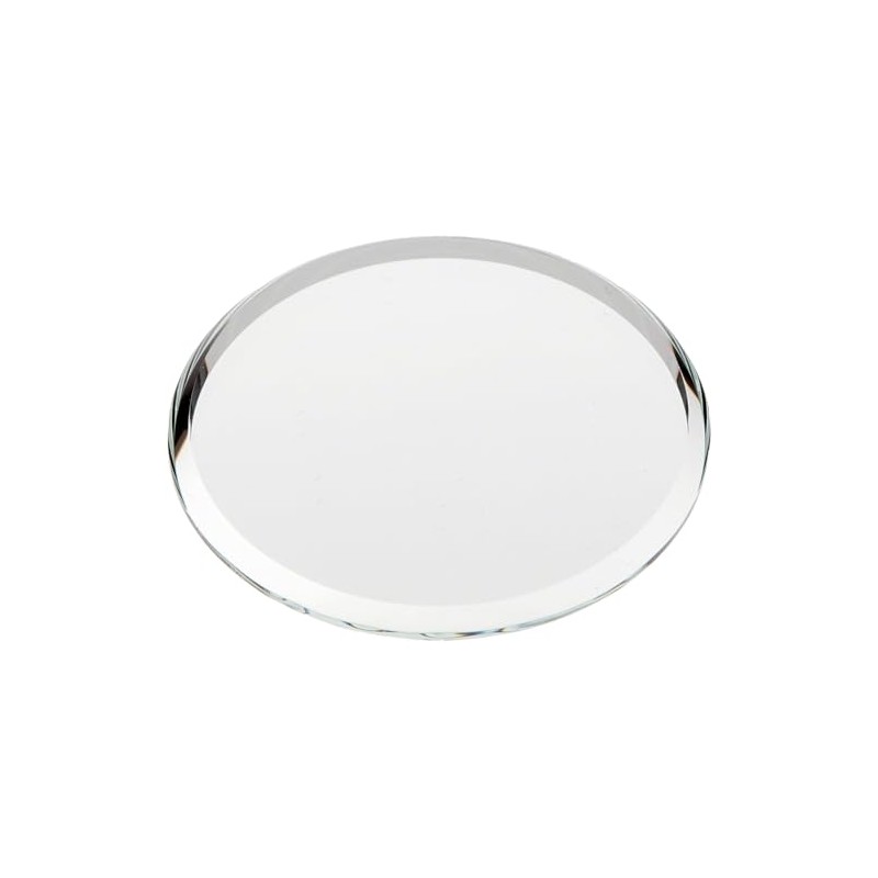 Plymor 2" Round, 3mm Thick Beveled Glass Mirror Circle, Pack