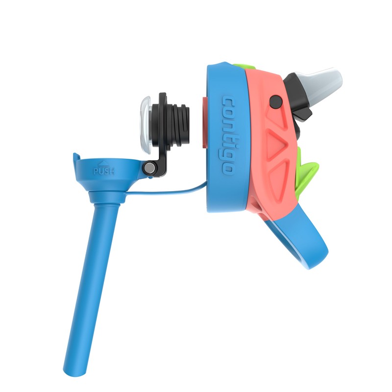 Contigo AUTOSPOUT Water Bottle, 13 oz, Coral Blue/Poppy