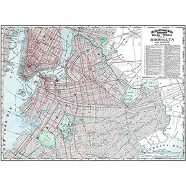 Brooklyn and Vicinity with Index to Street Car Lines - 1891 - Map Poster