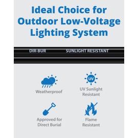 Lightkiwi 14/2 Low Voltage Landscape Lighting Wire - 100 Feet - Copper, Outdoor Direct Burial Wire - Under Ground Stranded Electric Wire for Spotlight, Pathway Light and LED Lights - ETL Listed