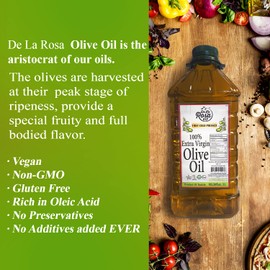 De La Rosa Extra Virgin olive Oil, First Cold Pressed, Vegan, Kosher, Non-GMO & Gluten-Free, Great for Salad Dressings, Marinades & More, Olive Oil Extra Virgin, 16.9 Oz (Pack of 2)
