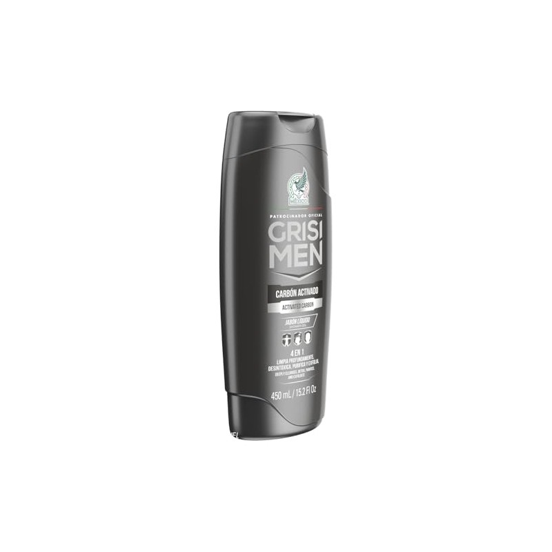 AAZV Grisi Hombre Shower Gel Carbon Activado 450 Ml, 1
