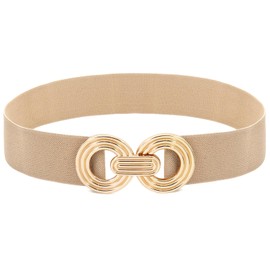 LIMHOO Women's Wide Elastic Waist Belt Fashion Stretch Waistband, P19519 Khaki